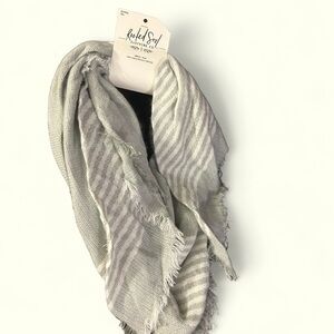 Rooted Soul NEW grey and white oversized wrap, shawl, scarf, fringe, cover up